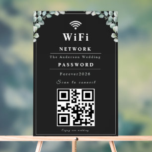 Personalisiertes Eukalyptus-Hochzeits-WLAN-Schild Acrylschild