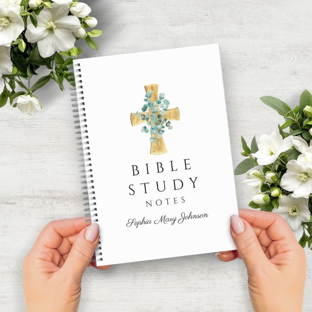 Personalisiertes Eukalyptus Religious Cross Notebo Notizbuch (Personalized Eucalyptus Religious Cross Notebook)