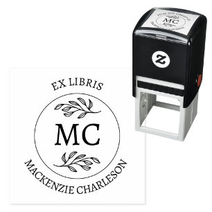 Personalisiertes Ex Libris Bibliothek Monogrammbuc Permastempel