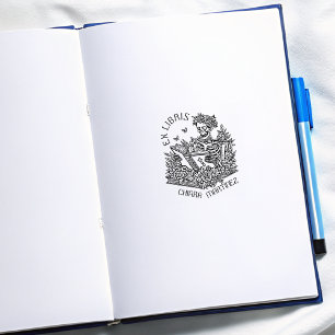 Personalisiertes Ex Libris Skull-Buchzeichen Gummistempel