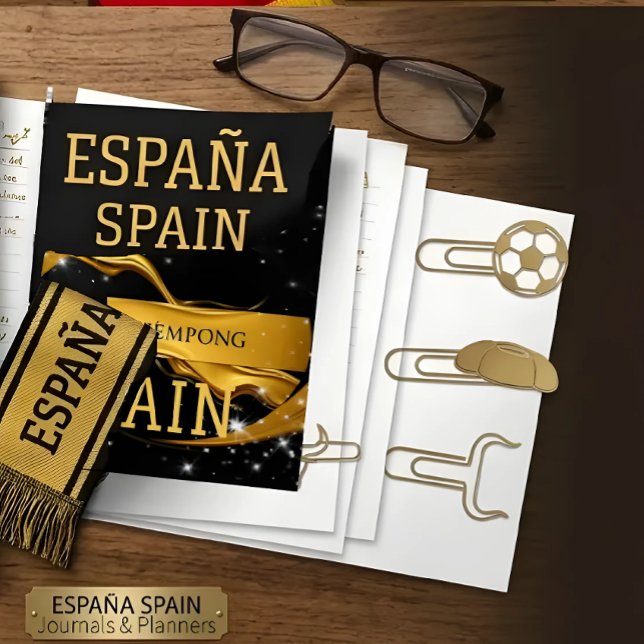Personalisiertes Executive-Monogramm | Achempong S Notizbuch (Custom open-page Spain tournament planners with luxury desk accessories. Personalize yours on Zazzle)