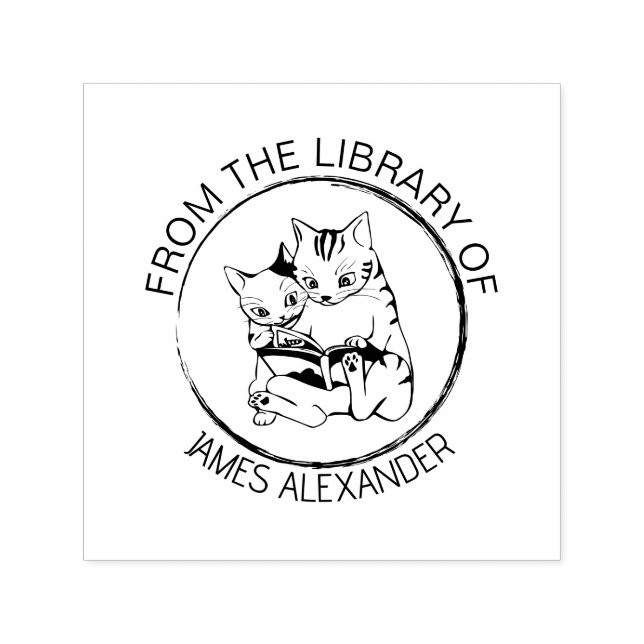 Personalisiertes Exlibris Monogram Library Benutze Permastempel (Design)