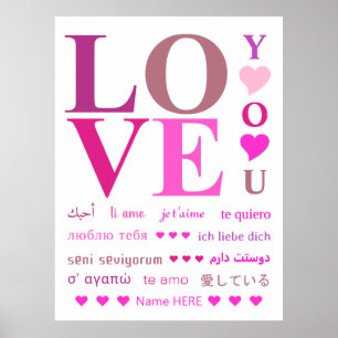 Personalisiertes Extravagant rosa Romantisches Pos Poster