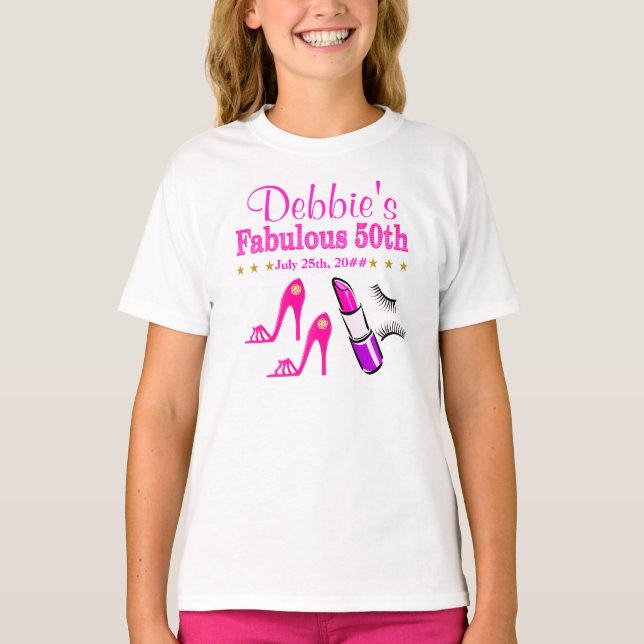 PERSONALISIERTES FABULOUS 50. DIVA T SHIRT (Vorderseite)