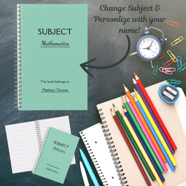 Personalisiertes Fach-Spiralnotizbuch Notizbuch (School is upon us! Get ahead and start your school supplies purchase now so you're ready for day 1!!)