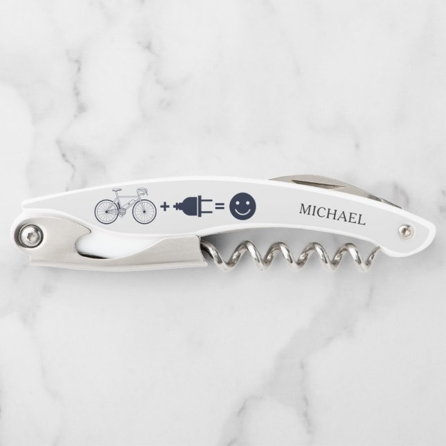 Personalisiertes Fahrrad macht mich glücklich Kellnermesser (Vorderseite)
