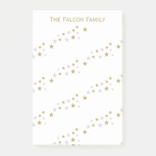 Personalisiertes falsches Silber-Gold-Sterne-Muste Post-it Klebezettel