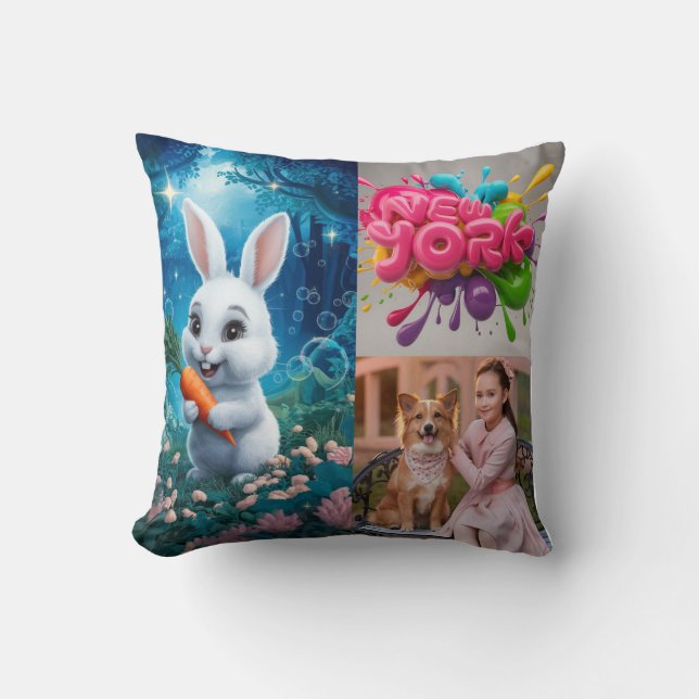 personalisiertes familiäres Foto, Bohenkissen Kissen (Vorderseite)