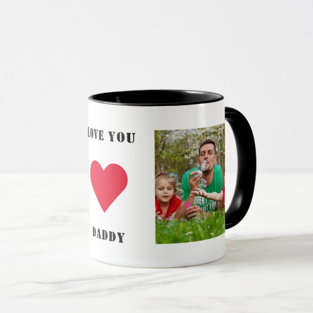 Personalisiertes familiäres Foto Liebe Sie Papa Tasse (VorderseiteRechts)