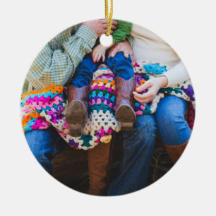 Personalisiertes familiäres Foto Weihnachten Keramik Ornament