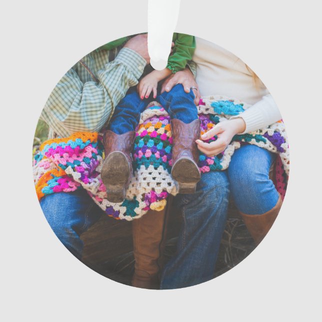 Personalisiertes familiäres Foto Weihnachten Ornament (Vorderseite)