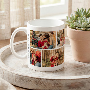 Personalisiertes Familien-8-Foto-Collage-Geschenk Kaffeetasse