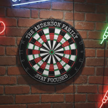 Personalisiertes Familien-Dartboard 'Bleib Fokussi