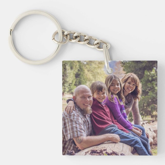 Personalisiertes Familien-Foto-Schlüsselkette Schlüsselanhänger (Vorderseite)