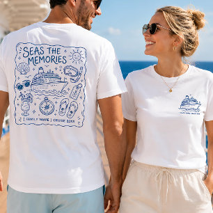 Personalisiertes Familien-Kreuzfahrt-Doodle T-Shirt