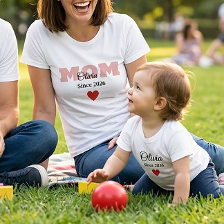 Personalisiertes Familien-Matching-T-Shirt für Mam Baby T-shirt