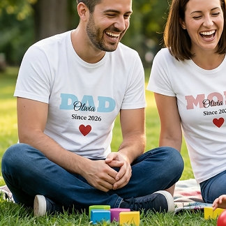 Personalisiertes Familien-Matching-T-Shirt für Mam T-Shirt