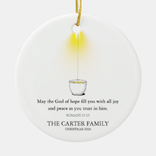 Personalisiertes Familien-Römer 15:13 Weihnachtsor Keramik Ornament