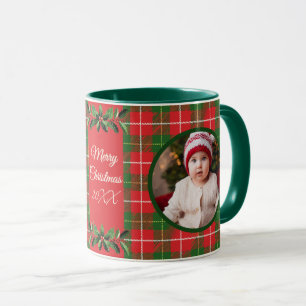 Personalisiertes Familien-Weihnachten Rot, Grün Ka Tasse