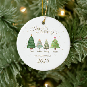 Personalisiertes Familien-Weihnachtsschmuckstück Keramik Ornament