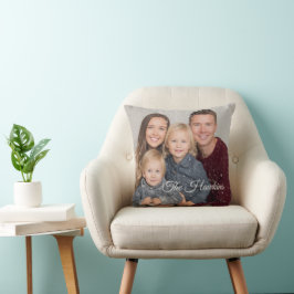 Personalisiertes Familien-Wurfkissen – Foto & Name Kissen