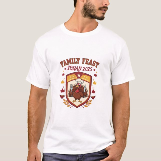 Personalisiertes Familienfest Squad 2025 Erntedank T-Shirt (Vorderseite)