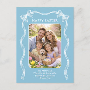 Personalisiertes Familienfoto auf Ostern in Robin- Postkarte