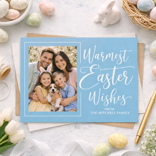Personalisiertes Familienfoto auf Rotkehlchen-Ei-b Postkarte