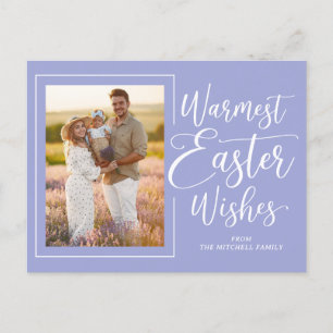 Personalisiertes Familienfoto auf violett-blauem O Postkarte