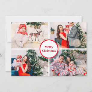 Personalisiertes Familienfoto Collage Frohe Weihna Feiertagskarte