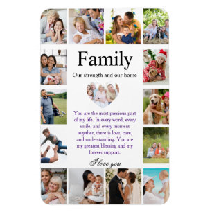 Personalisiertes Familienfoto-Collage-Poster mit H Magnet