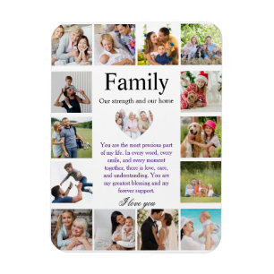 Personalisiertes Familienfoto-Collage-Poster mit H Magnet