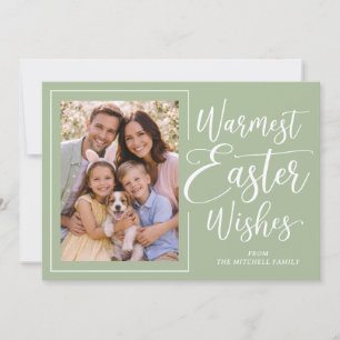 Personalisiertes Familienfoto Frohe Ostern Sagegrü Feiertagskarte