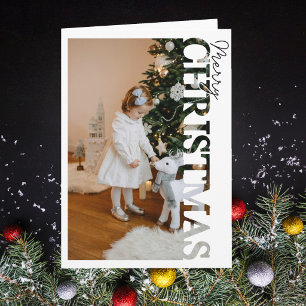 Personalisiertes Familienfoto Frohe Weihnachten Karte