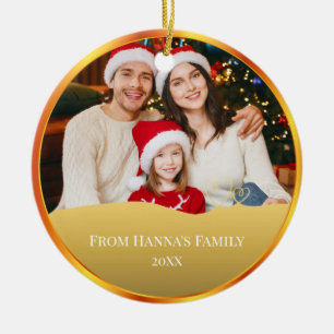 Personalisiertes Familienfoto & Frohe Weihnachten Keramik Ornament
