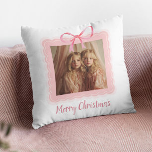 Personalisiertes Familienfoto Frohe Weihnachten Ki Kissen