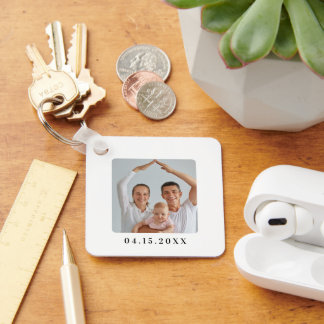 Personalisiertes Familienfoto-Hochzeitsgeschenk fü Schlüsselanhänger