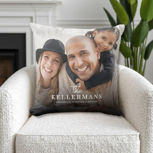 Personalisiertes Familienfoto mit Namen Kissen
