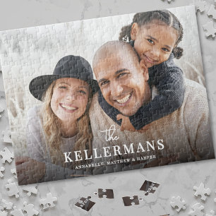 Personalisiertes Familienfoto mit Namen Puzzle