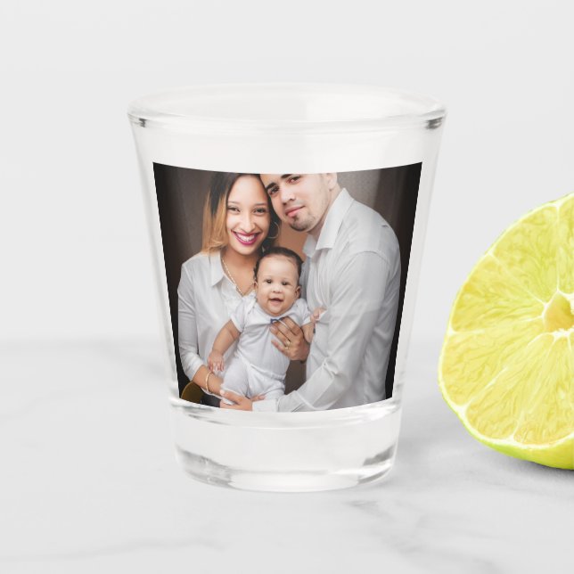 Personalisiertes Familienfoto nach Maß Schnapsglas (Vorderseite)