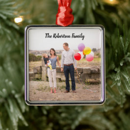 Personalisiertes Familienfoto-Ornament Ornament Aus Metall
