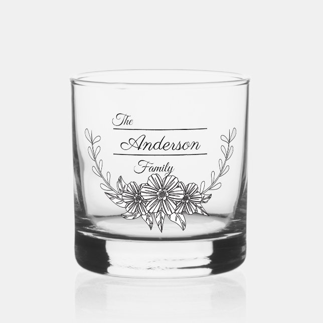 Personalisiertes Familienlogo Whiskyglas (Vorderseite)