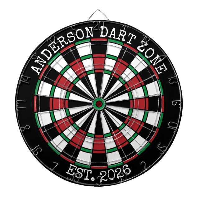 Personalisiertes Familienname-Dartboard Man Cave Dartscheibe (vorne)