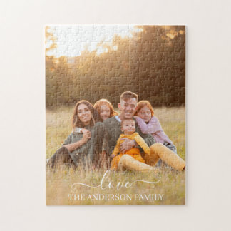 Personalisiertes Familiennamen-Foto-Andenken Puzzle