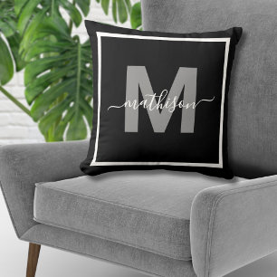 Personalisiertes Familiennamens-Monogramm in Schwa Kissen