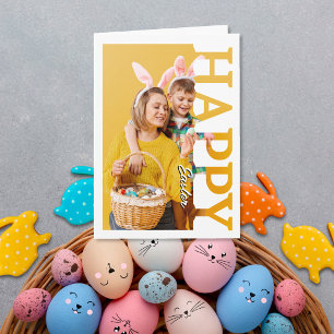 Personalisiertes Familienpaar-Foto Frohe Ostern Karte