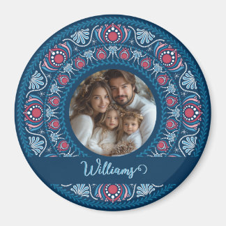 Personalisiertes Familienportrait Blue Festival Ma Magnet