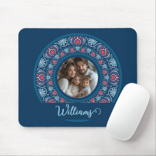 Personalisiertes Familienportrait Blue Festival Ma Mousepad