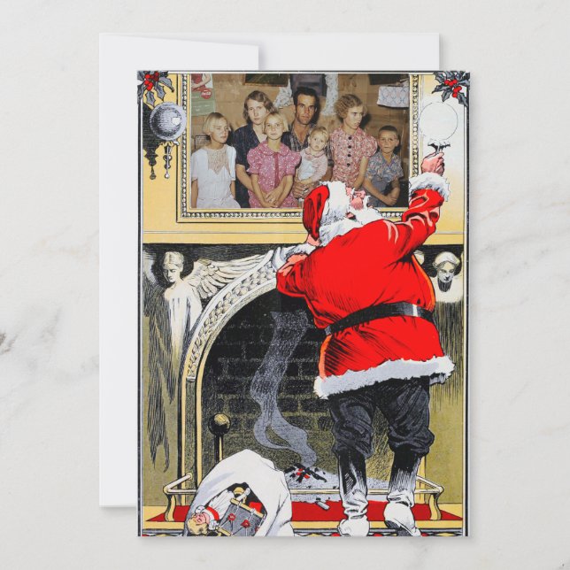 Personalisiertes Familienportrait Weihnachtskarte Feiertagskarte (Vorderseite)