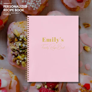 Personalisiertes Familienrezept Rosa Rosa Notizbuch